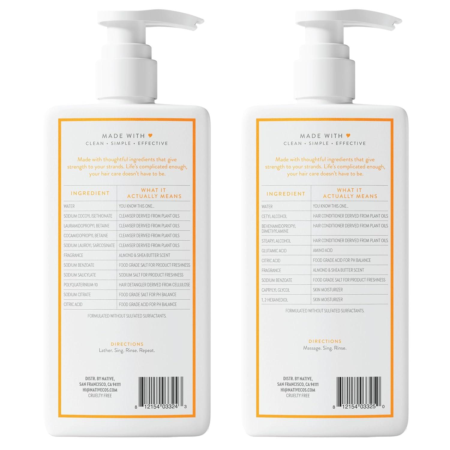 Native Shampoo Back Label Native Shampoo and Conditioner Contain Naturally Derived Ingredients ...