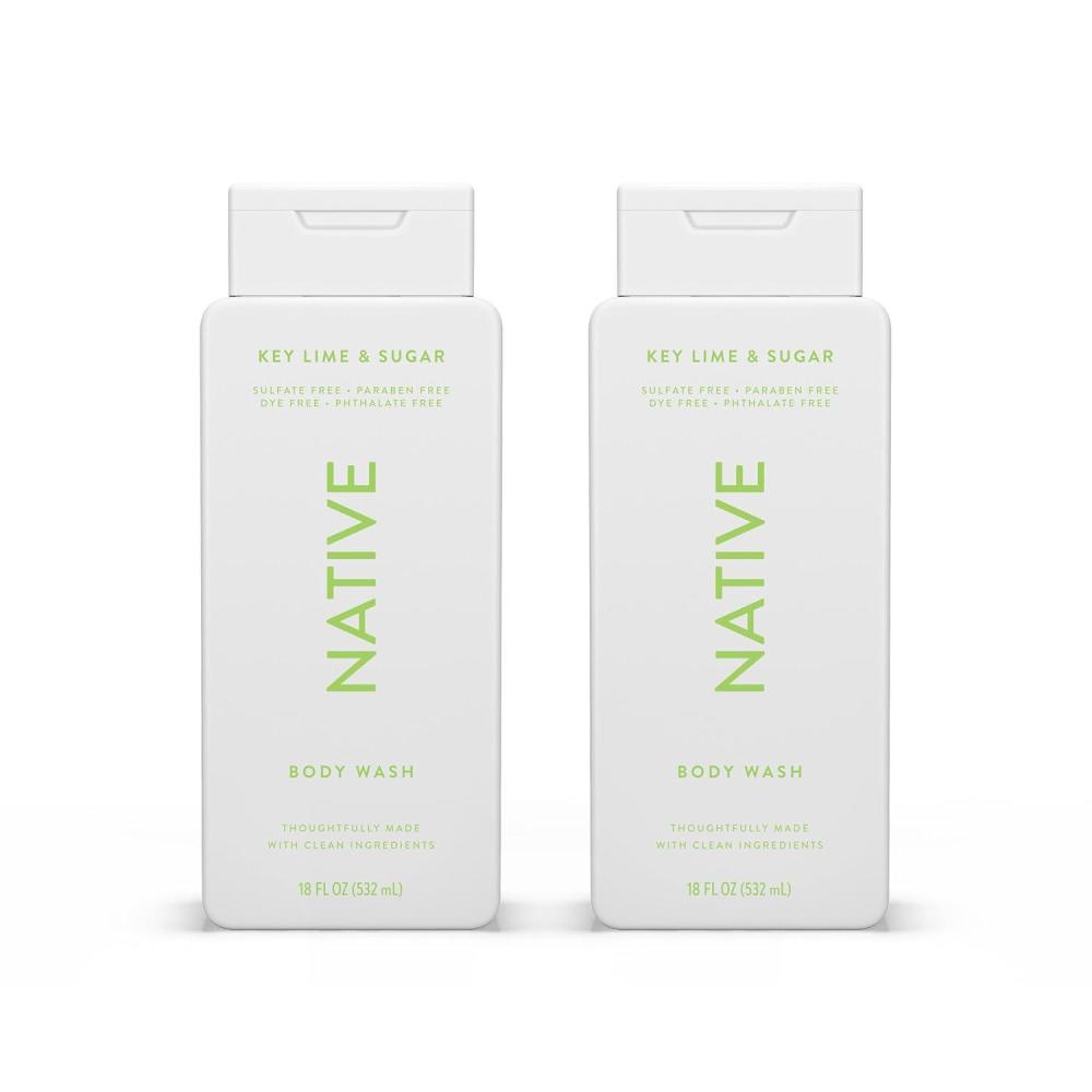 imageNative Body Wash Contains Naturally Derived Ingredients  For Women amp Men Sulfate Paraben amp Dye Free Leaving Skin Soft and Hydrating  Sea Salt amp Cedar 18 ozKey lime  Sugar