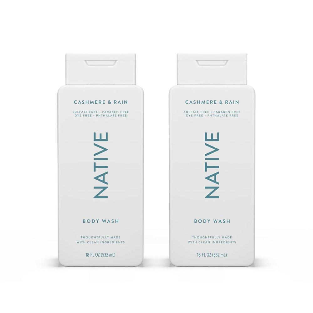 imageNative Body Wash Contains Naturally Derived Ingredients  For Women amp Men Sulfate Paraben amp Dye Free Leaving Skin Soft and Hydrating  Sea Salt amp Cedar 18 ozCashmere  Rain