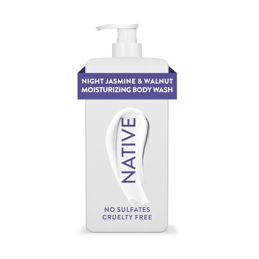 imageNative Moisturizing Body Wash Contains Naturally Derived Ingredients  For Women amp Men Sulfate Paraben amp Dye Free Leaving Skin Soft and Hydrated  Shea Butter amp Almond 18 ozNight Jasmine  Walnut