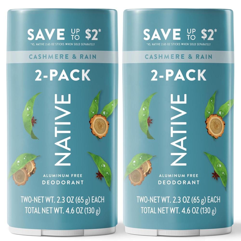 imageNative Sea Salt amp Cedar Twin Pack Deodorant Bundle 2 x 23 ozCashmere  Rain