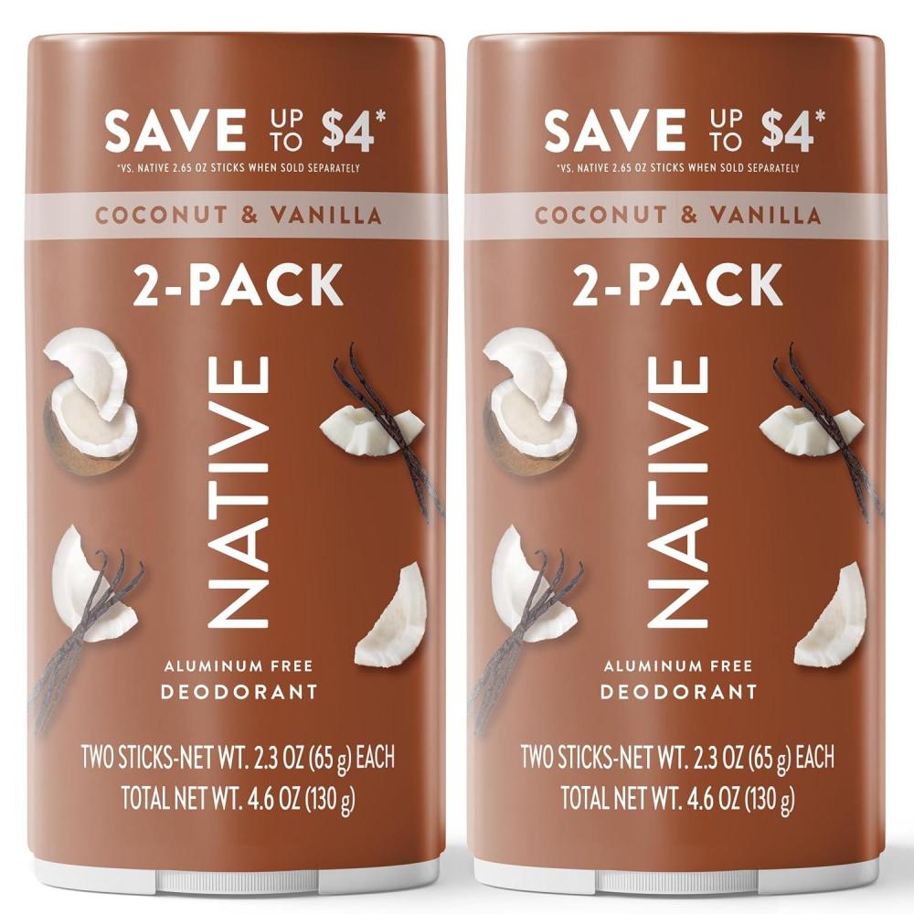 imageNative Sea Salt amp Cedar Twin Pack Deodorant Bundle 2 x 23 ozCoconut  Vanilla