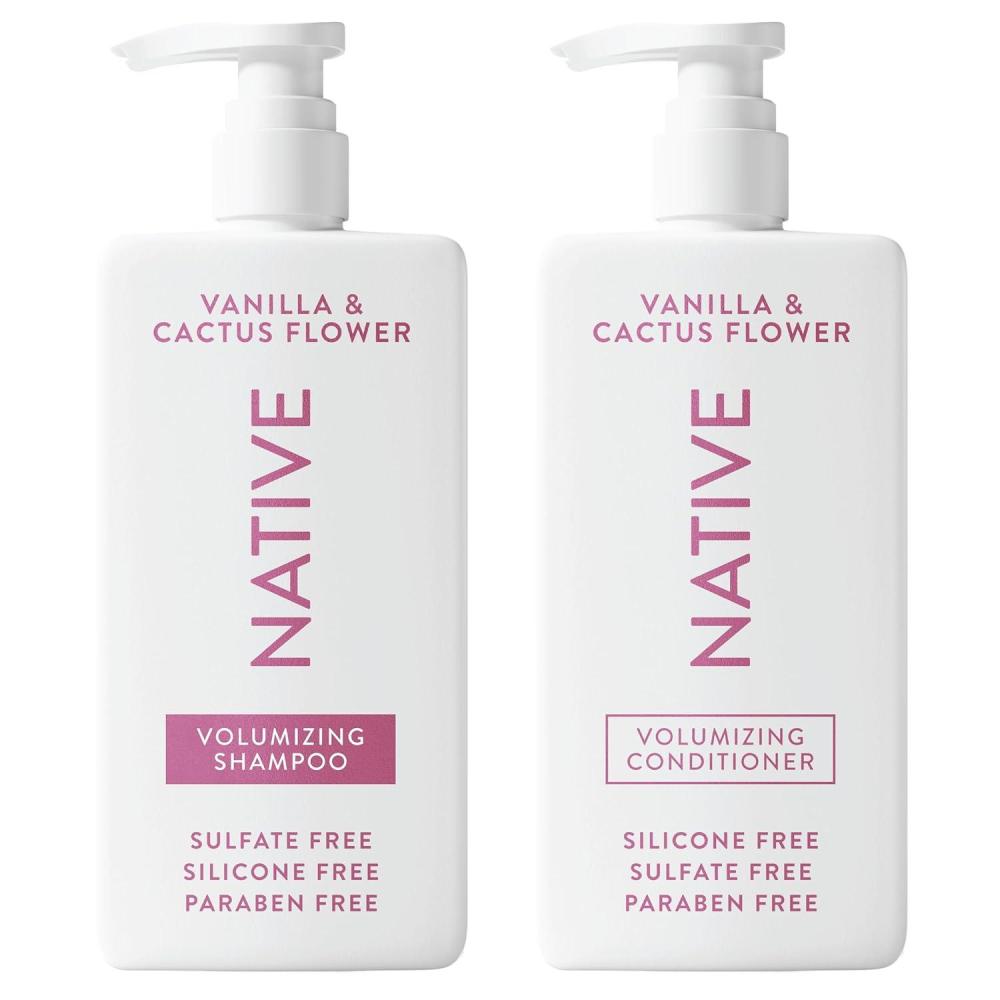 imageNative Shampoo and Conditioner Contain Naturally Derived Ingredients  All Hair Type Color amp Treated From Fine to Dry Damaged Sulfate amp Dye Free  Cucumber amp Mint 165 fl oz each 2 packVanilla  Cactus Flower 2in1