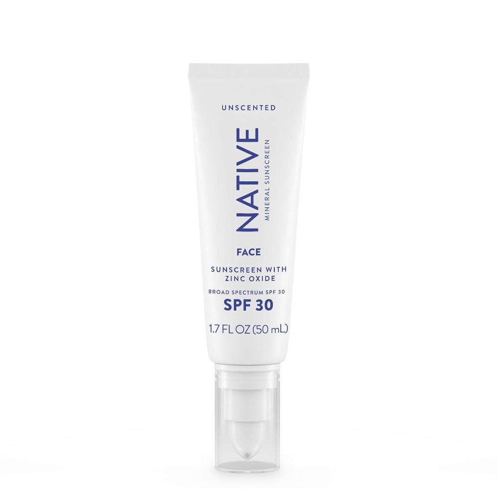 imageNative Sunscreen SPF 30 Zinc Oxide Dermatologist Tested Suitable for Sensitive Skin amp Hawaii Compliant 5 Ounces  Pineapple amp Coconut Scent Sun Protection Lotion Lightweight amp SmoothUnscented  17 fl oz