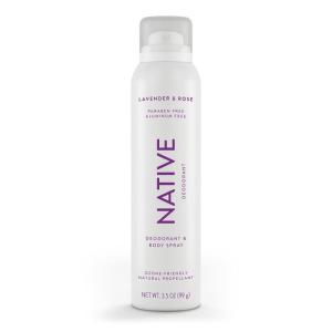 Native Aluminum-Free Deodorant & Body Spray Contains Naturally Derived Ingredients | for Women & Men| Citrus & Herbal Musk, 3.5 oz(Lavender & Rose)