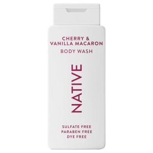 Native Body Wash Contains Naturally Derived Ingredients | For Women & Men, Sulfate, Paraben, & Dye Free Leaving Skin Soft and Hydrating | Cherry & Vanilla Macaron 18 oz