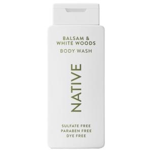 Native Body Wash Contains Naturally Derived Ingredients | For Women & Men, Sulfate, Paraben, & Dye Free Leaving Skin Soft and Hydrating | Sea Salt & Cedar 18 oz(Balsam & White Woods)