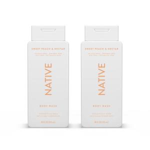 Native Body Wash Contains Naturally Derived Ingredients | For Women & Men, Sulfate, Paraben, & Dye Free Leaving Skin Soft and Hydrating | Sea Salt & Cedar 18 oz(Sweet Peach & Nectar)