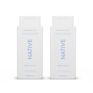 Native Body Wash Contains Naturally Derived Ingredients | For Women & Men, Sulfate, Paraben, & Dye Free Leaving Skin Soft and Hydrating | Sea Salt & Cedar 18 oz(Cotton & Lily)