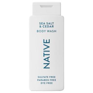 Native Body Wash Contains Naturally Derived Ingredients | For Women & Men, Sulfate, Paraben, & Dye Free Leaving Skin Soft and Hydrating | Sea Salt & Cedar 18 oz(Sea Salt & Cedar)