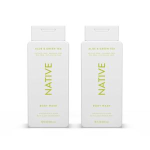Native Body Wash Contains Naturally Derived Ingredients | For Women & Men, Sulfate, Paraben, & Dye Free Leaving Skin Soft and Hydrating | Sea Salt & Cedar 18 oz(Aloe & Green Tea)
