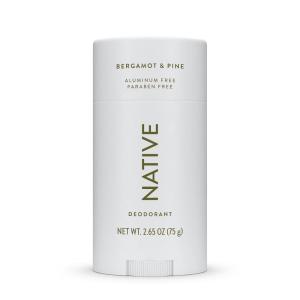 Native Deodorant,Unscented, Aluminum Free, Paraben Free, 2.65 OZ (75 g), Coconut Oil and Shea Butter(Bergamot & Pine)