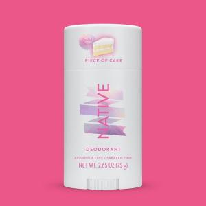 Native Deodorant,Unscented, Aluminum Free, Paraben Free, 2.65 OZ (75 g), Coconut Oil and Shea Butter(Birthday Cake)