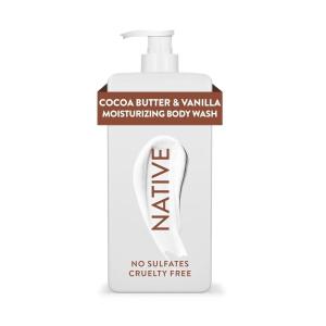Native Moisturizing Body Wash Contains Naturally Derived Ingredients | For Women & Men, Sulfate, Paraben, & Dye Free Leaving Skin Soft and Hydrated | Shea Butter & Almond 18 oz(Cocoa Butter & Vanilla)
