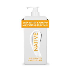 Native Moisturizing Body Wash Contains Naturally Derived Ingredients | For Women & Men, Sulfate, Paraben, & Dye Free Leaving Skin Soft and Hydrated | Shea Butter & Almond 18 oz(Shea Butter & Almond)