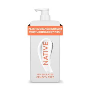 Native Moisturizing Body Wash Contains Naturally Derived Ingredients | For Women & Men, Sulfate, Paraben, & Dye Free Leaving Skin Soft and Hydrated | Shea Butter & Almond 18 oz(Peach & Orange Blossom)