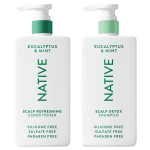 Native Scalp Detox Shampoo and Conditioner, Eucalyptus & Mint, Naturally Derived Ingredients | All Hair Types, Color & Treated, Fine to Dry Damaged, Sulfate & Dye Free – 2-Pack