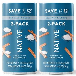 Native Sea Salt & Cedar Twin Pack Deodorant Bundle 2 x 2.3 oz(Sea Salt & Cedar)