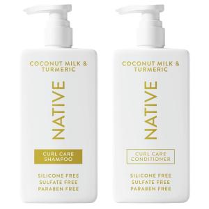 Native Shampoo and Conditioner Contain Naturally Derived Ingredients | All Hair Type Color & Treated From Fine to Dry Damaged, Sulfate & Dye Free – Cucumber & Mint, 16.5 fl oz each (2 pack)(Coconut & Tumeric)