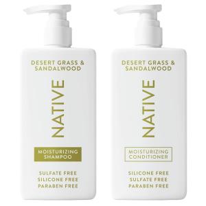 Native Shampoo and Conditioner Contain Naturally Derived Ingredients | All Hair Type Color & Treated From Fine to Dry Damaged, Sulfate & Dye Free – Cucumber & Mint, 16.5 fl oz each (2 pack)(Desert Grass & Sandalwood)