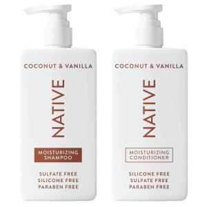 Native Shampoo and Conditioner Contain Naturally Derived Ingredients | All Hair Type Color & Treated From Fine to Dry Damaged, Sulfate & Dye Free – Cucumber & Mint, 16.5 fl oz each (2 pack)(Coconut & Vanilla)