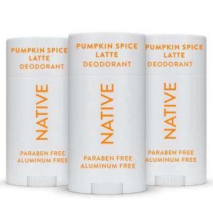 Native Deodorant Contains Naturally Derived Ingredients, 72 Hour Odor Control | Deodorant for Women and Men, Aluminum Free with Baking Soda, Coconut Oil and Shea Butter | Pumpkin Spice, 3-Pack