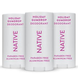 Native Deodorant Contains Naturally Derived Ingredients, 72 Hour Odor Control | Deodorant for Women and Men, Aluminum Free with Baking Soda, Coconut Oil and Shea Butter | Holiday Gumdrop, 3-Pack