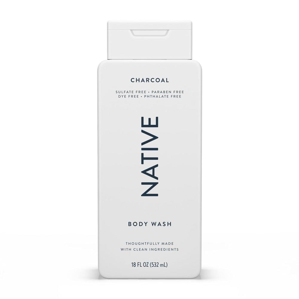 imageNative Body Wash Contains Naturally Derived Ingredients  For Women amp Men Sulfate Paraben amp Dye Free Leaving Skin Soft and Hydrating  Grapefruit amp Bergamot 18 ozCharcoal
