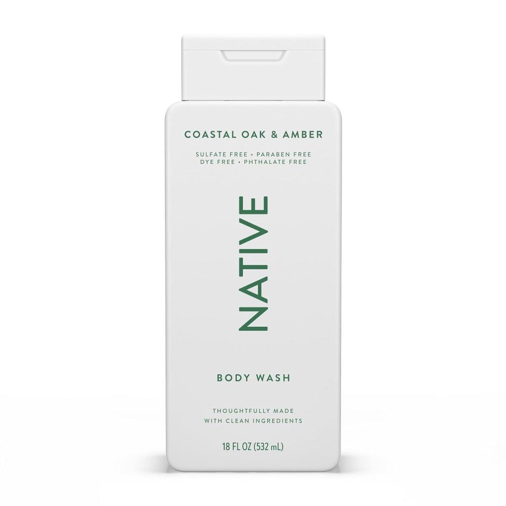 imageNative Body Wash Contains Naturally Derived Ingredients  For Women amp Men Sulfate Paraben amp Dye Free Leaving Skin Soft and Hydrating  Grapefruit amp Bergamot 18 ozCoastal Oak  Amber