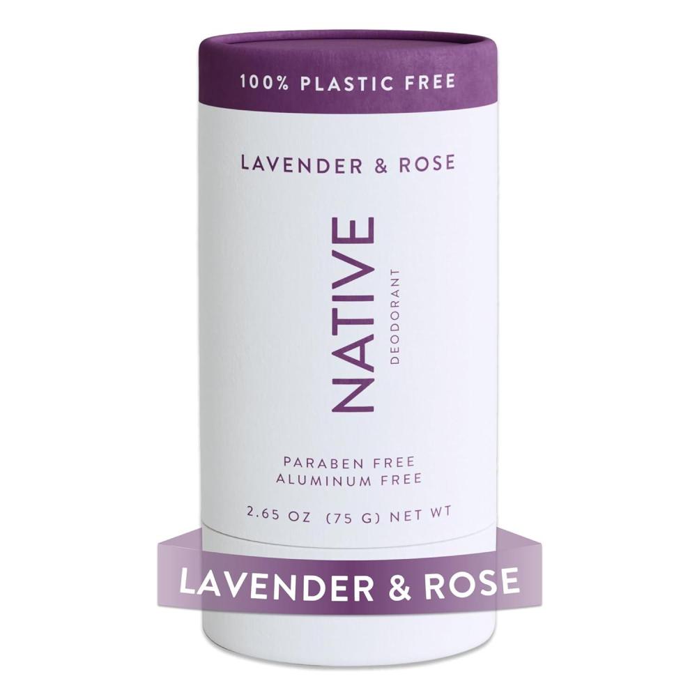 imageNative Plastic Free Deodorant Contains Naturally Derived Ingredients 72 Hour Odor Control  Deodorant for Women amp Men Aluminum Free with Baking Soda Coconut Oil and Shea Butter  Coconut amp VanillaLavender  Rose