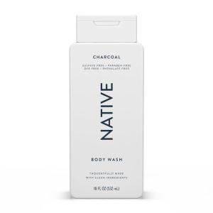 Native Body Wash Contains Naturally Derived Ingredients | For Women & Men, Sulfate, Paraben, & Dye Free Leaving Skin Soft and Hydrating | Grapefruit & Bergamot 18 oz(Charcoal)