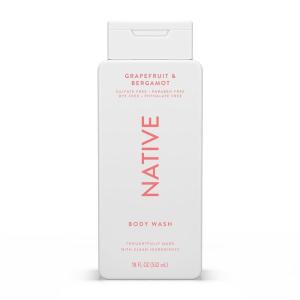 Native Body Wash Contains Naturally Derived Ingredients | For Women & Men, Sulfate, Paraben, & Dye Free Leaving Skin Soft and Hydrating | Grapefruit & Bergamot 18 oz(Grapefruit & Bergamot)
