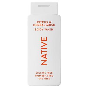Native Body Wash Contains Naturally Derived Ingredients | For Women & Men, Sulfate, Paraben, & Dye Free Leaving Skin Soft and Hydrating | Grapefruit & Bergamot 18 oz(Citrus & Herbal Musk)