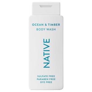 Native Body Wash Contains Naturally Derived Ingredients | For Women & Men, Sulfate, Paraben, & Dye Free Leaving Skin Soft and Hydrating | Grapefruit & Bergamot 18 oz(Ocean & Timber)