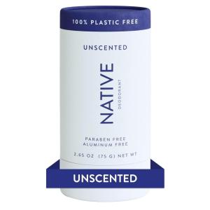Native Plastic Free Deodorant Contains Naturally Derived Ingredients, 72 Hour Odor Control | Deodorant for Women & Men, Aluminum Free with Baking Soda, Coconut Oil and Shea Butter | Coconut & Vanilla(Unscented)