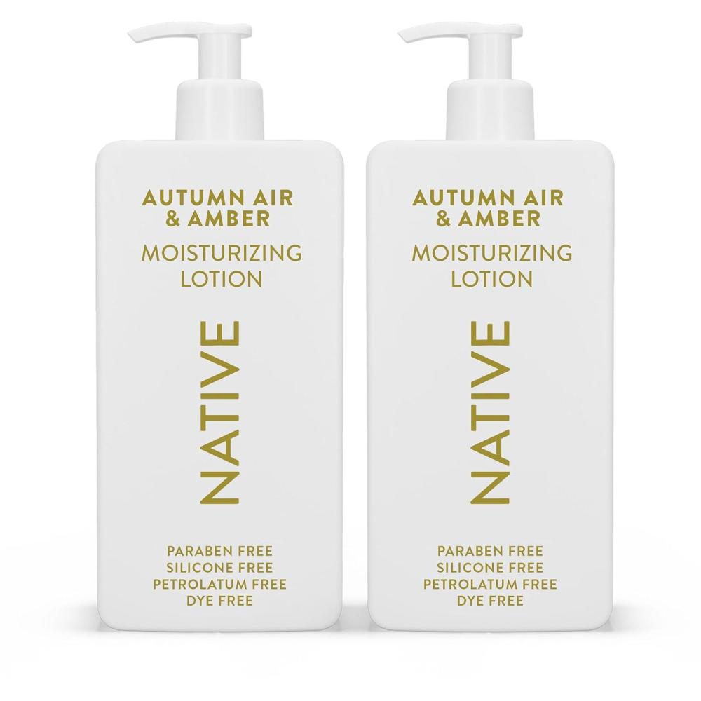 imageNative Body Lotion with Naturally Derived Ingredients  Autumn Air amp Amber  Silicone Paraben amp Dye Free Leaving Skin Soft and Hydrating  Fall Seasonal Scent Bundle 165 oz  2 PkAutumn  Amber