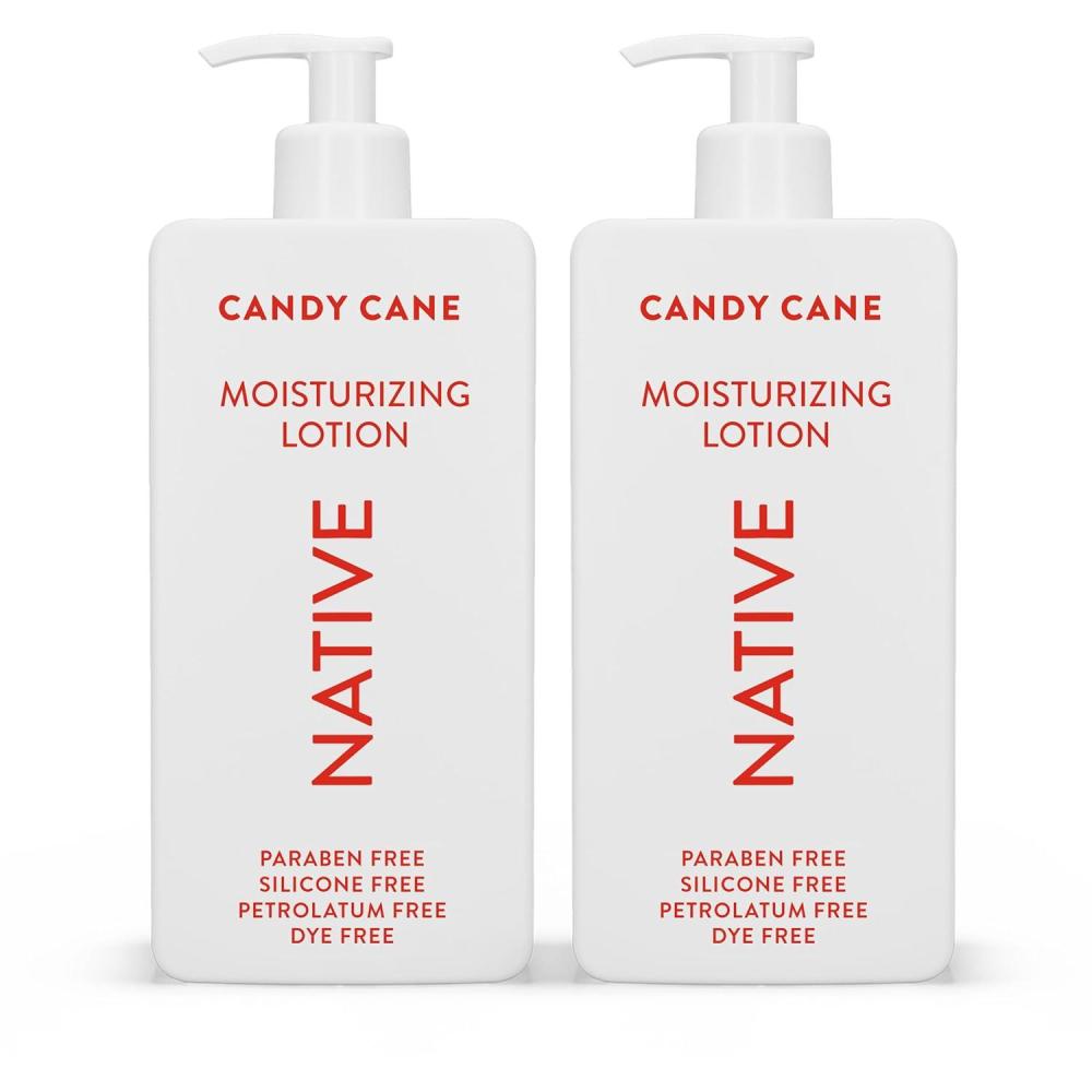 imageNative Body Lotion with Naturally Derived Ingredients  Autumn Air amp Amber  Silicone Paraben amp Dye Free Leaving Skin Soft and Hydrating  Fall Seasonal Scent Bundle 165 oz  2 PkCandy Cane