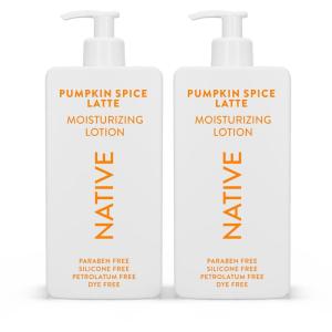 Native Body Lotion with Naturally Derived Ingredients – Autumn Air & Amber – Silicone, Paraben, & Dye Free Leaving Skin Soft and Hydrating | Fall Seasonal Scent Bundle, 16.5 oz – 2 Pk(Pumpkin Spice Latte)