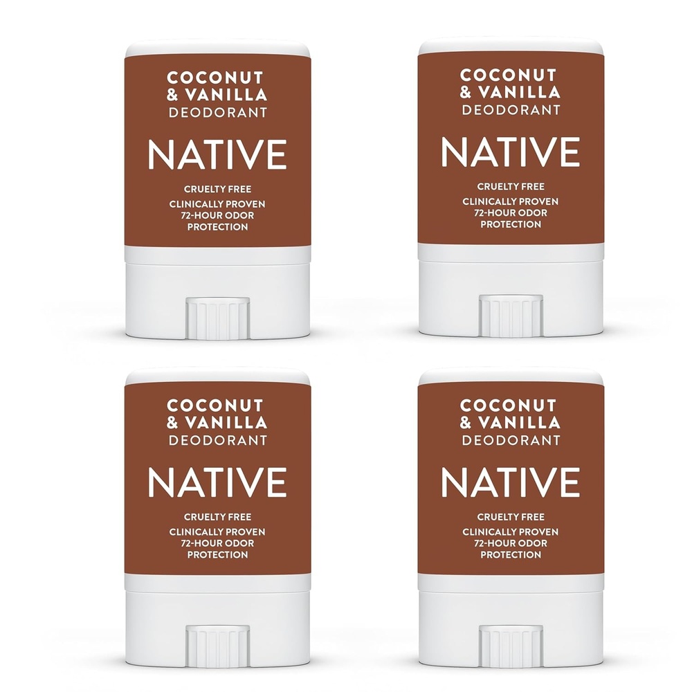 imageNative Deodorant Contains Naturally Derived Ingredients 72 Hour Odor Control Deodorant for Women and Men Aluminum Free with Baking Soda Coconut Oil and Shea Butter Mini Coco amp Vanilla 4Pk