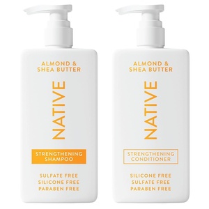 Native Desert Grass & Sandalwood Shampoo and Conditioner Contain Naturally Derived Ingredients | All Hair Types, Color & Treated, Fine to Dry Damaged, Sulfate & Dye Free – 2-Pack(Almond & Shea Butter)