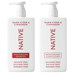 Native Desert Grass & Sandalwood Shampoo and Conditioner Contain Naturally Derived Ingredients | All Hair Types, Color & Treated, Fine to Dry Damaged, Sulfate & Dye Free – 2-Pack(Warm Cider & Cinnamon)