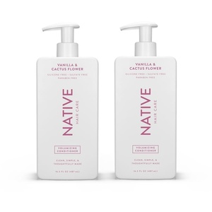 Native Desert Grass & Sandalwood Shampoo and Conditioner Contain Naturally Derived Ingredients | All Hair Types, Color & Treated, Fine to Dry Damaged, Sulfate & Dye Free – 2-Pack(Vanilla & Cactus Flower)