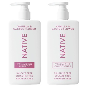 Native Desert Grass & Sandalwood Shampoo and Conditioner Contain Naturally Derived Ingredients | All Hair Types, Color & Treated, Fine to Dry Damaged, Sulfate & Dye Free – 2-Pack(Vanilla & Cactus Flower 2-in-1)